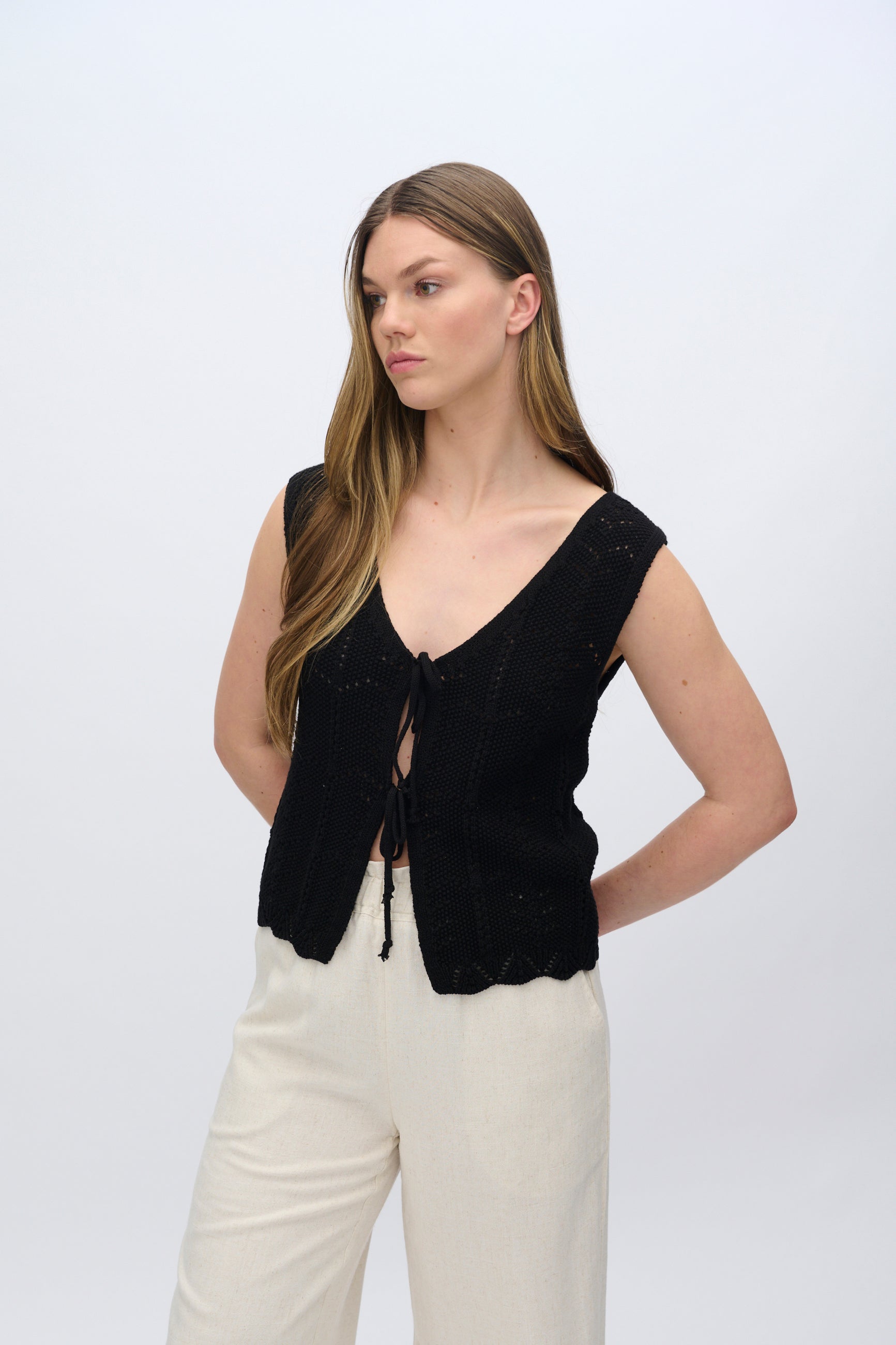 moves Daphne strikvest 4286 Gilet 999 Black
