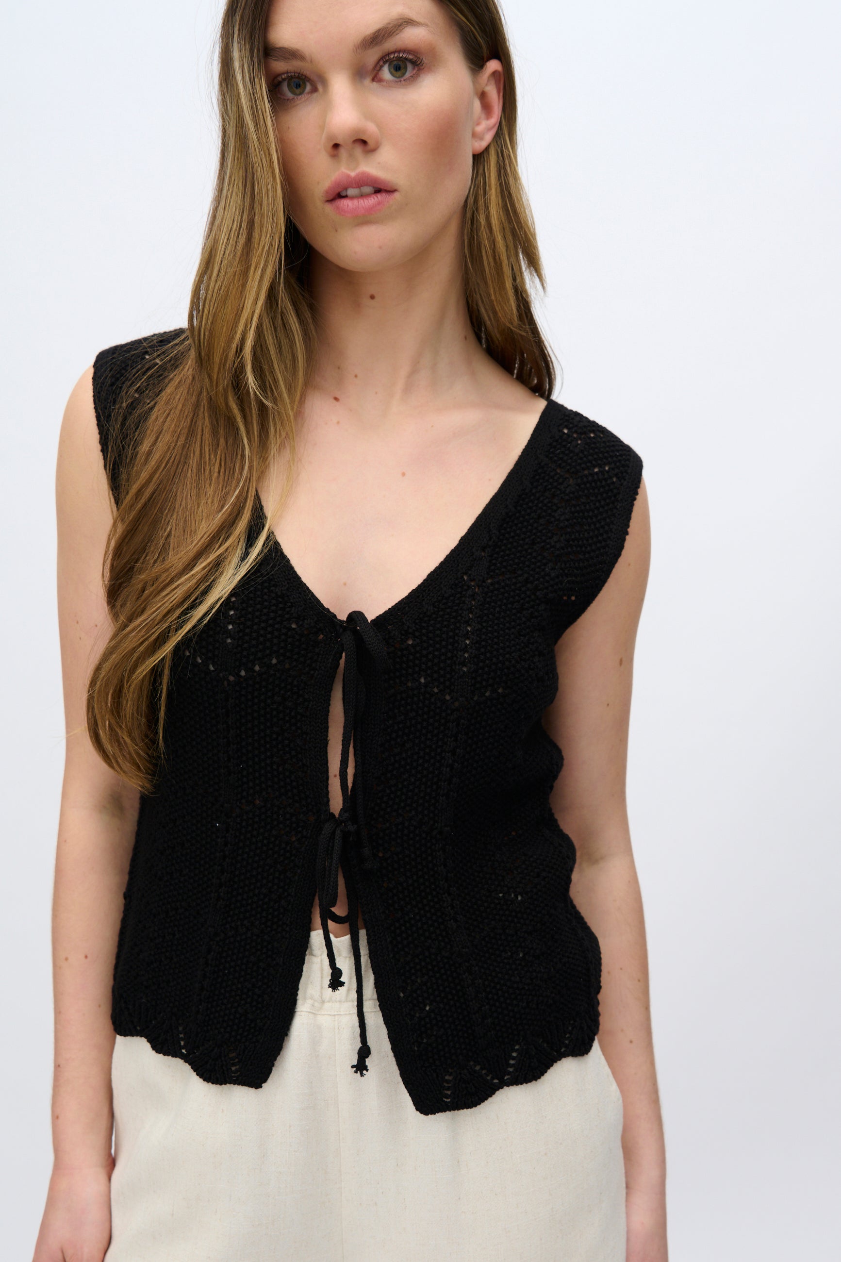 moves Daphne strikvest 4286 Gilet 999 Black