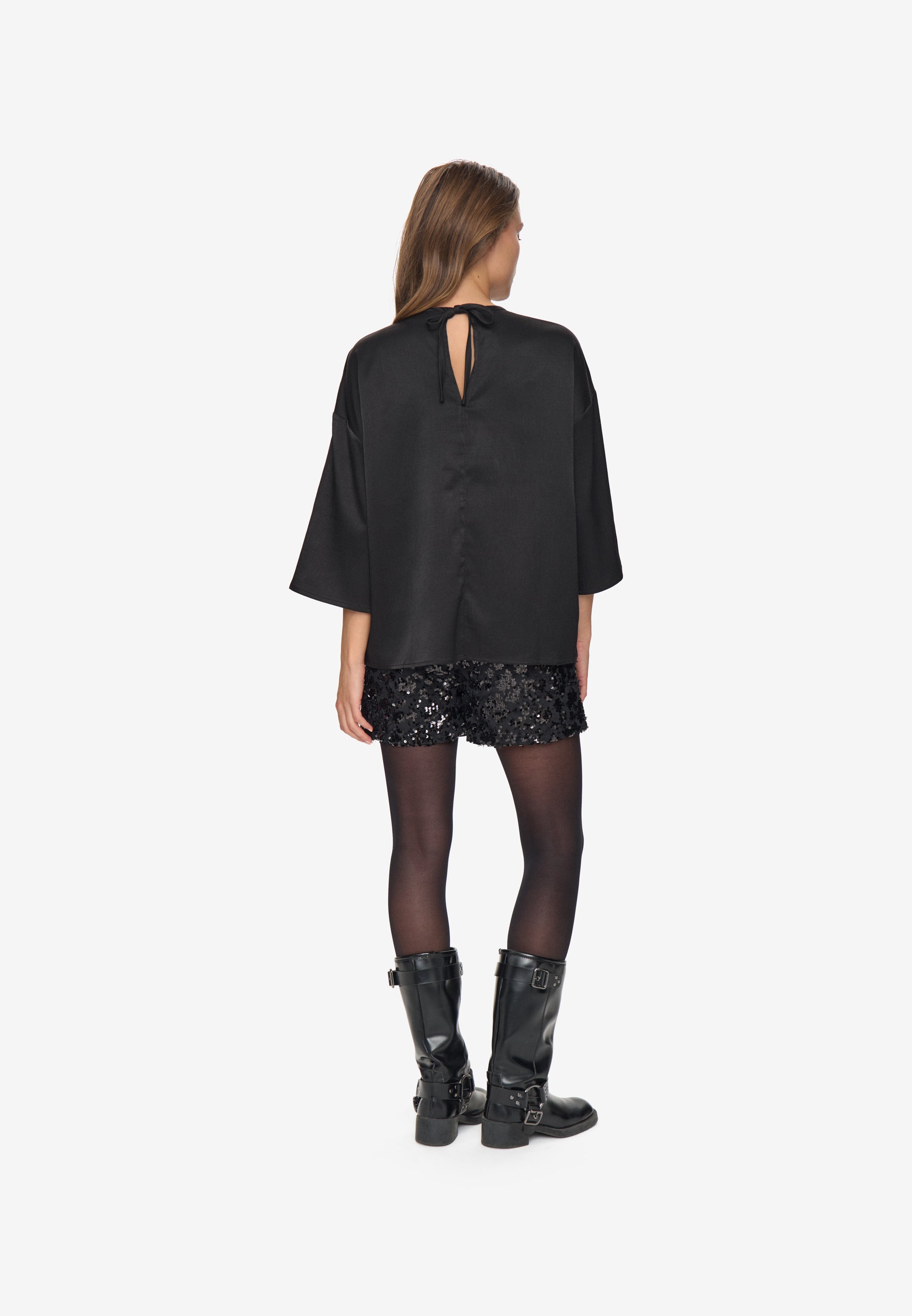 moves Eyla blouse 4519 Short Sleeved Blouse 999 Black