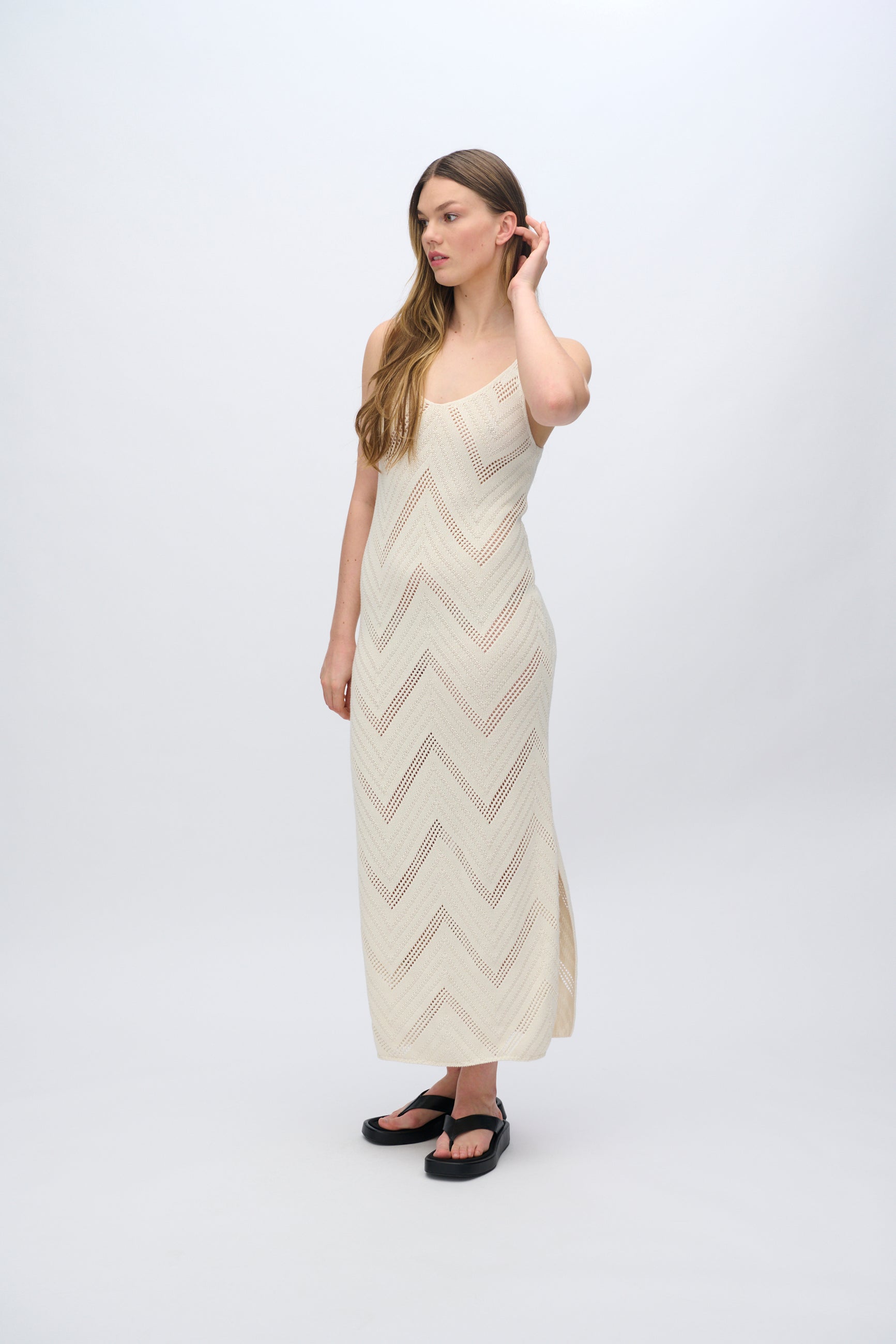 moves Ferida midi strikkjole 3575 Midi Dress 0905 Birch