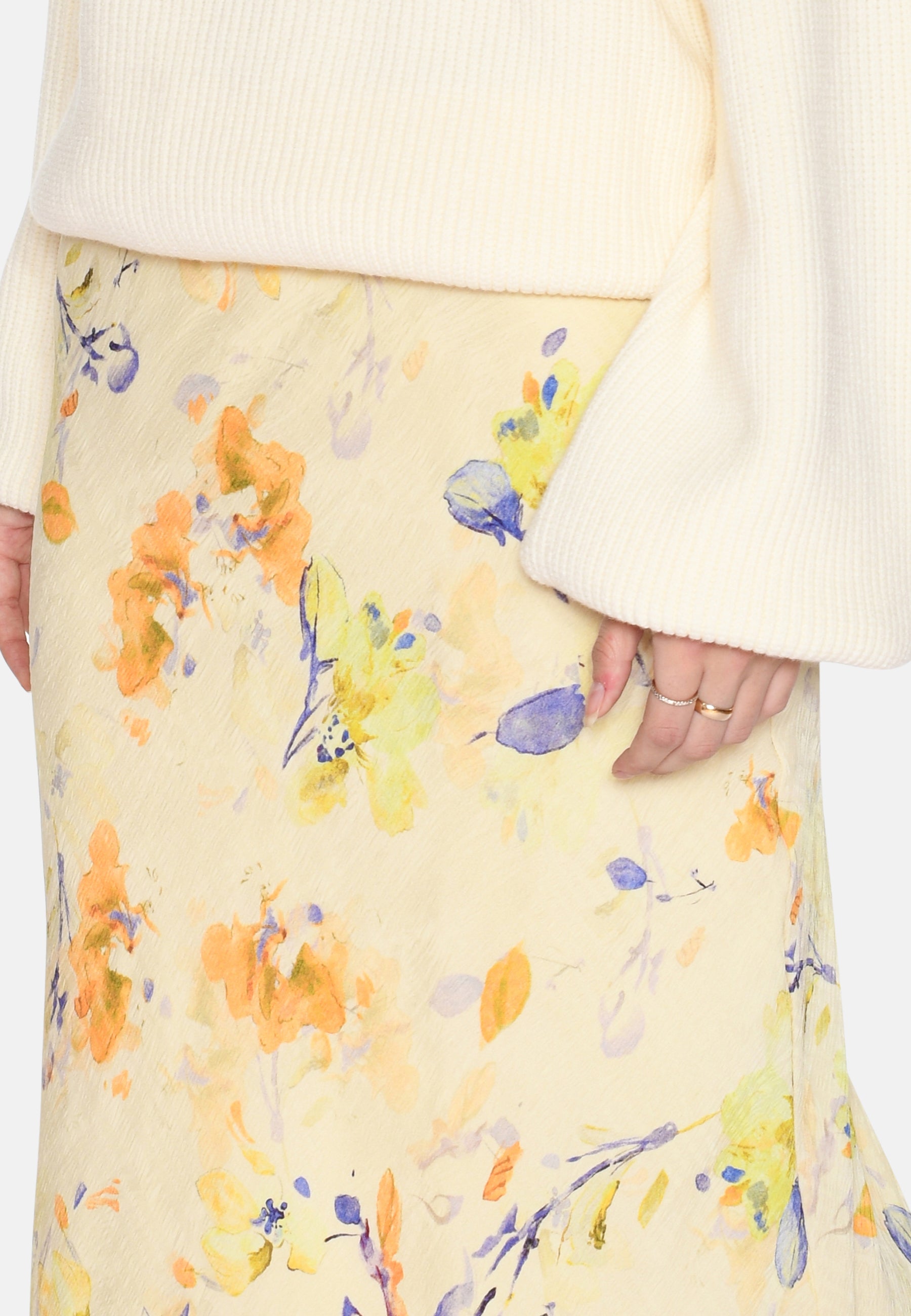 moves Gebry midi-nederdel 4255 Midi Skirt 0616 Pastel Yellow