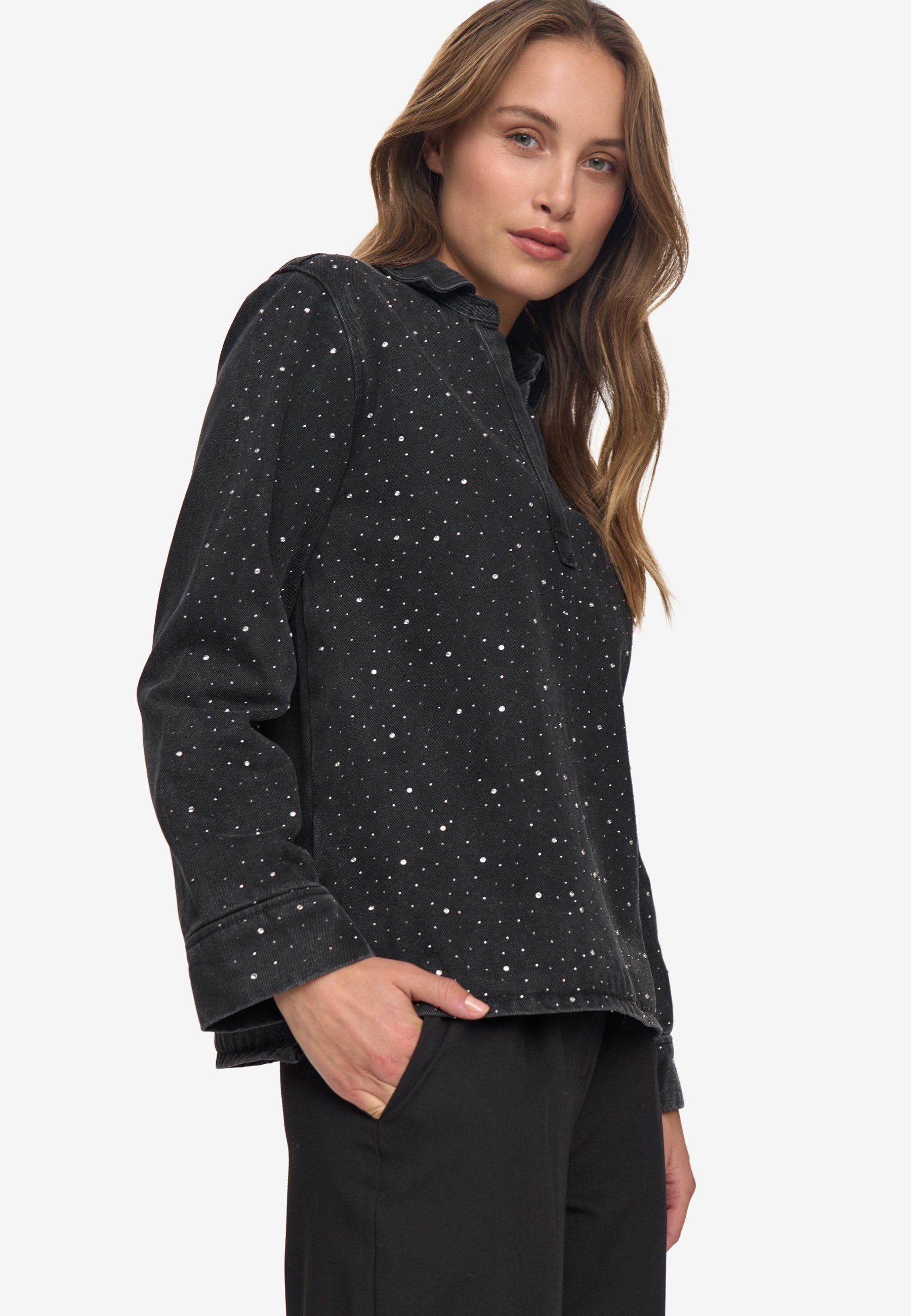 moves Josefine blouse 4526 Long Sleeved Blouse 0201 Castlerock