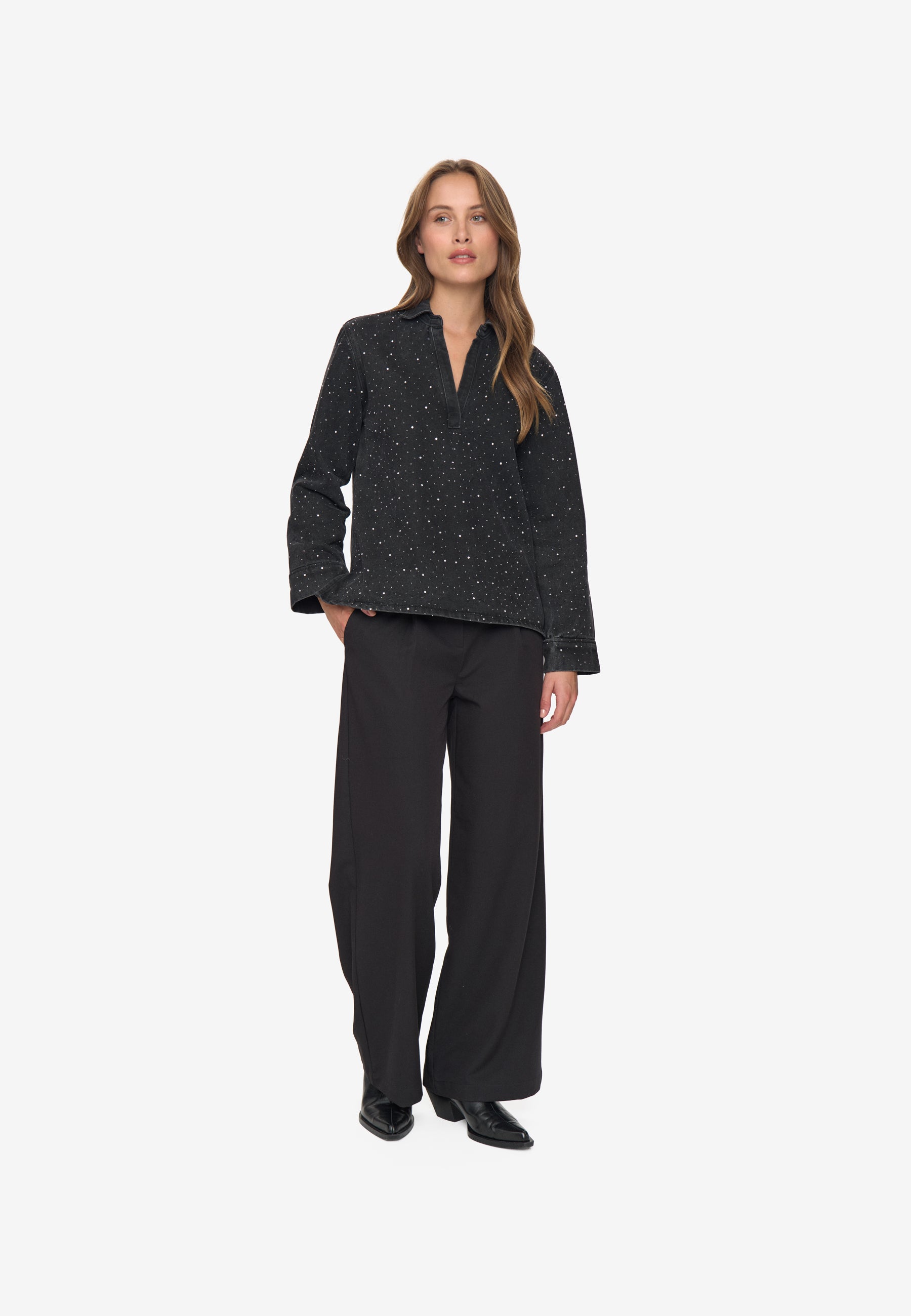 moves Josefine blouse 4526 Long Sleeved Blouse 0201 Castlerock