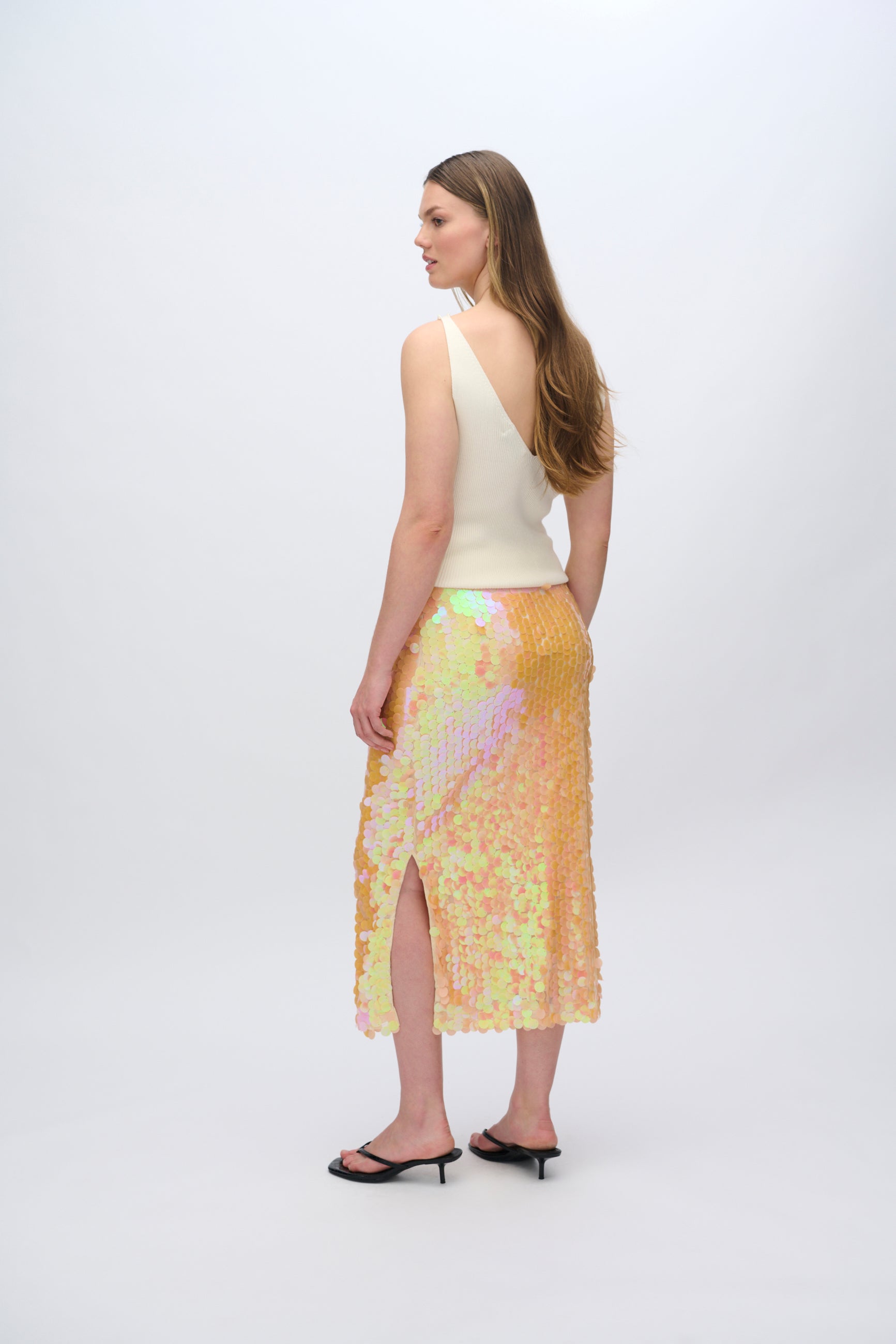 moves Lubinu midi pallietkjole 4347 Midi Skirt 1340 Cadmium Orange