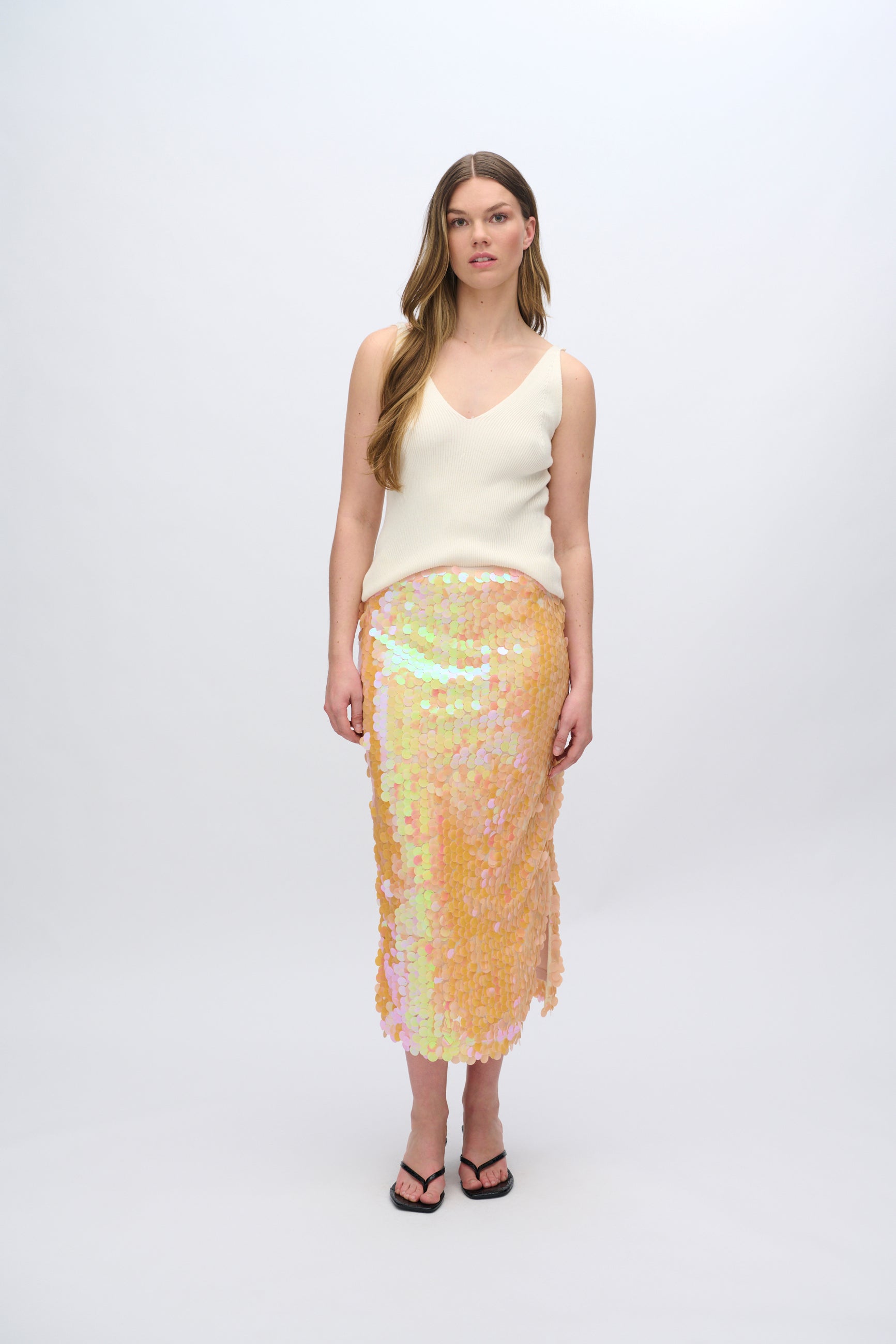 moves Lubinu midi pallietkjole 4347 Midi Skirt 1340 Cadmium Orange