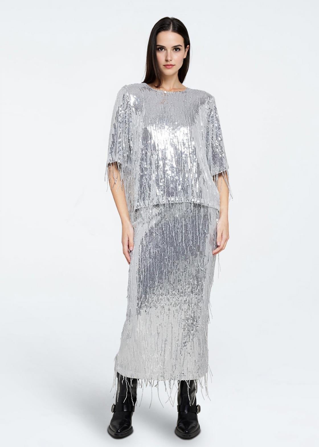 moves Mandi blouse 4451 Short Sleeved Blouse 1020 Silver