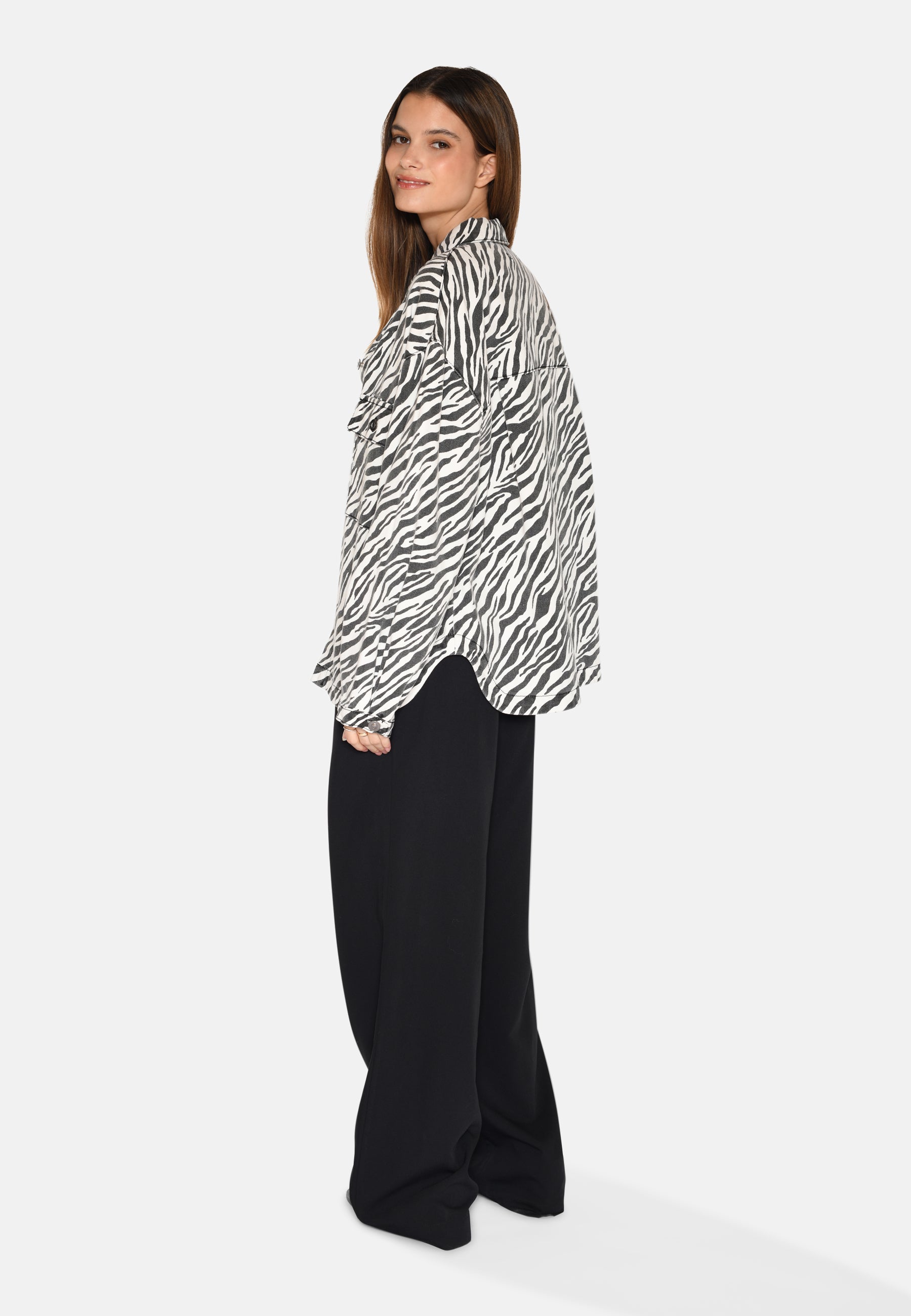 moves Noliana zebra denimskjorte 4228 Long Sleeved Shirt 999 Black