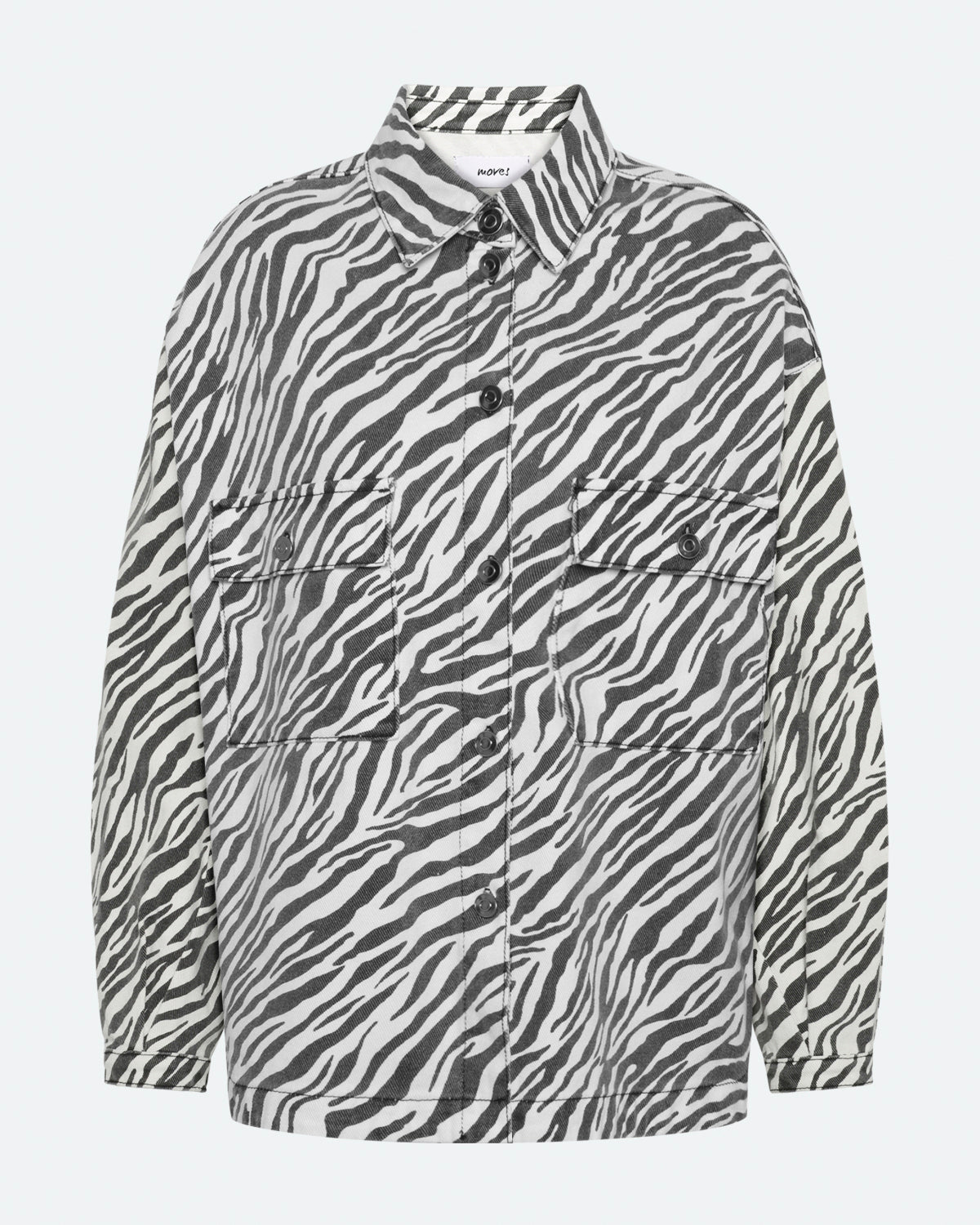 moves Noliana zebra denimskjorte 4228 Long Sleeved Shirt 999 Black