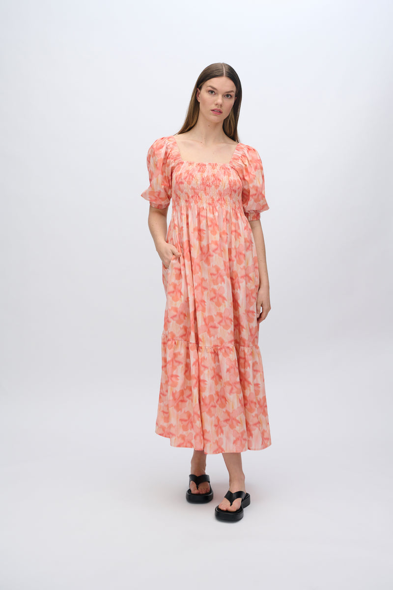 moves Aleah midi smockkjole 4290 Midi Dress 1614 Rose Elegance