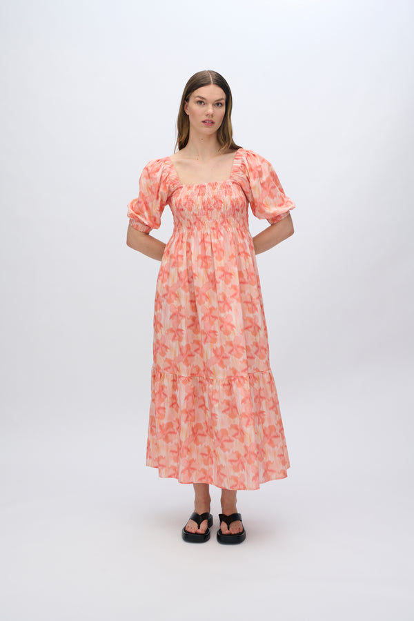 moves Aleah midi smockkjole 4290 Midi Dress 1614 Rose Elegance