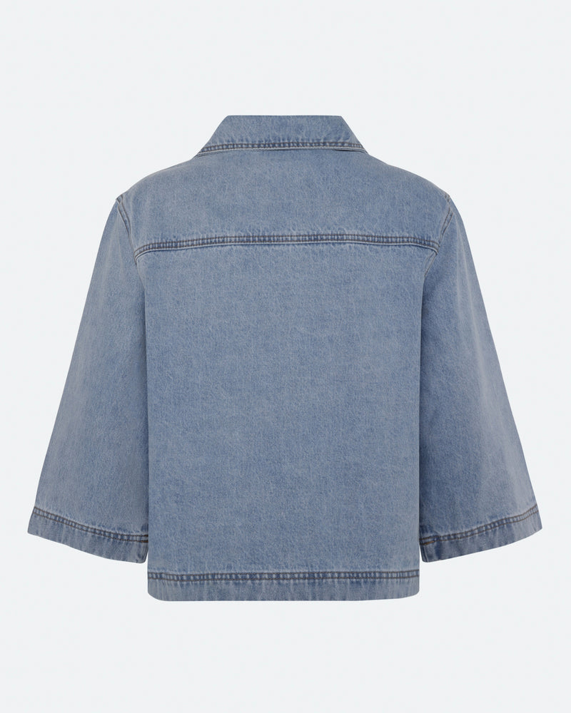 moves Amarie denimskjorte 4283 Short Sleeved Shirt 1001 Light Blue
