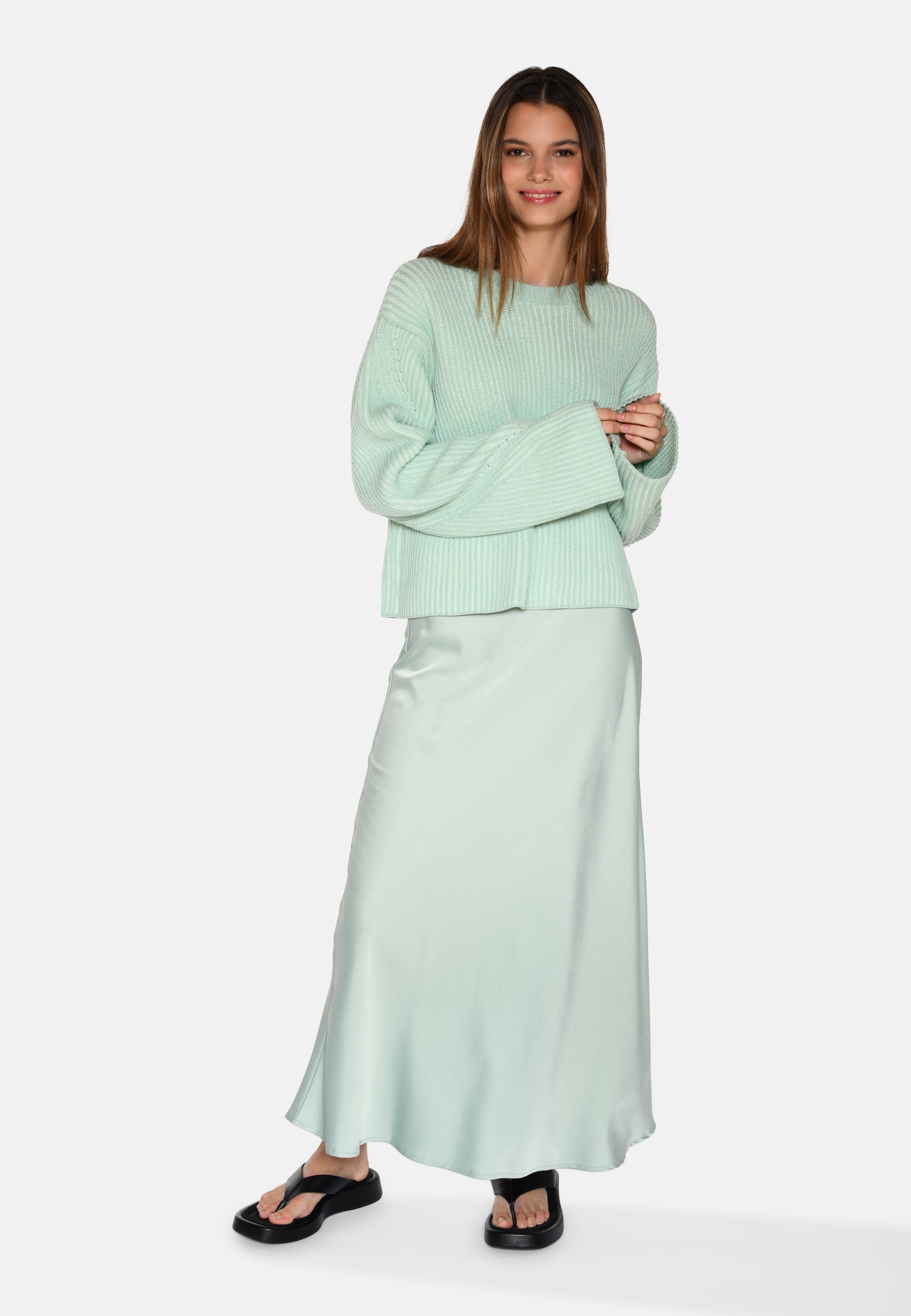 moves Colina striktrøje 1566 Jumper 6312 Cameo Green