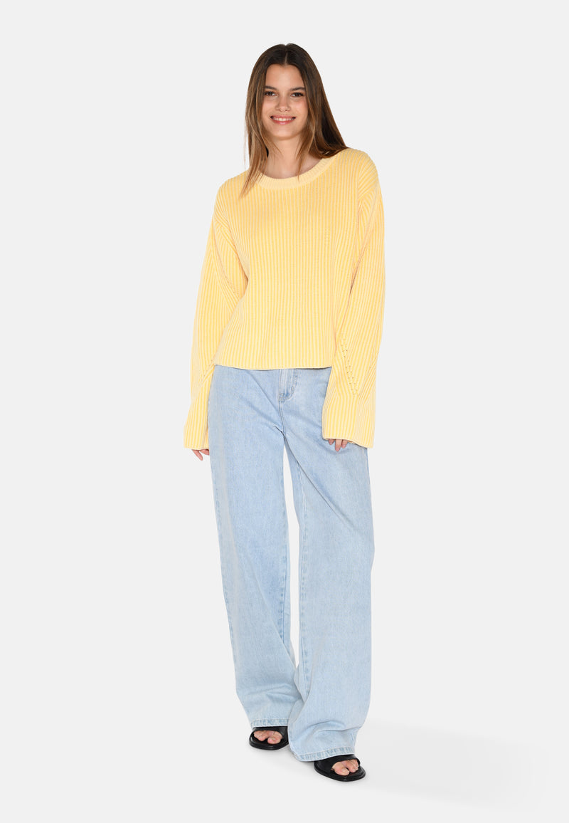 moves Colina striktrøje 1566 Jumper 0616 Pastel Yellow