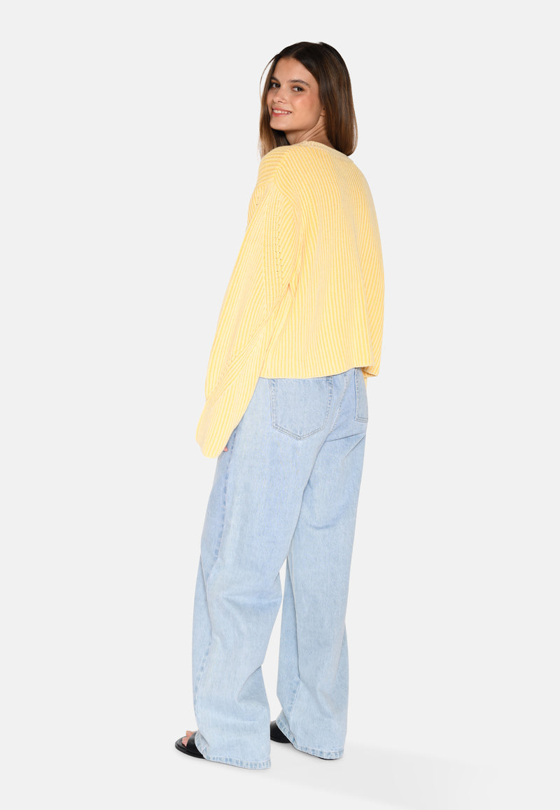 moves Colina striktrøje 1566 Jumper 0616 Pastel Yellow