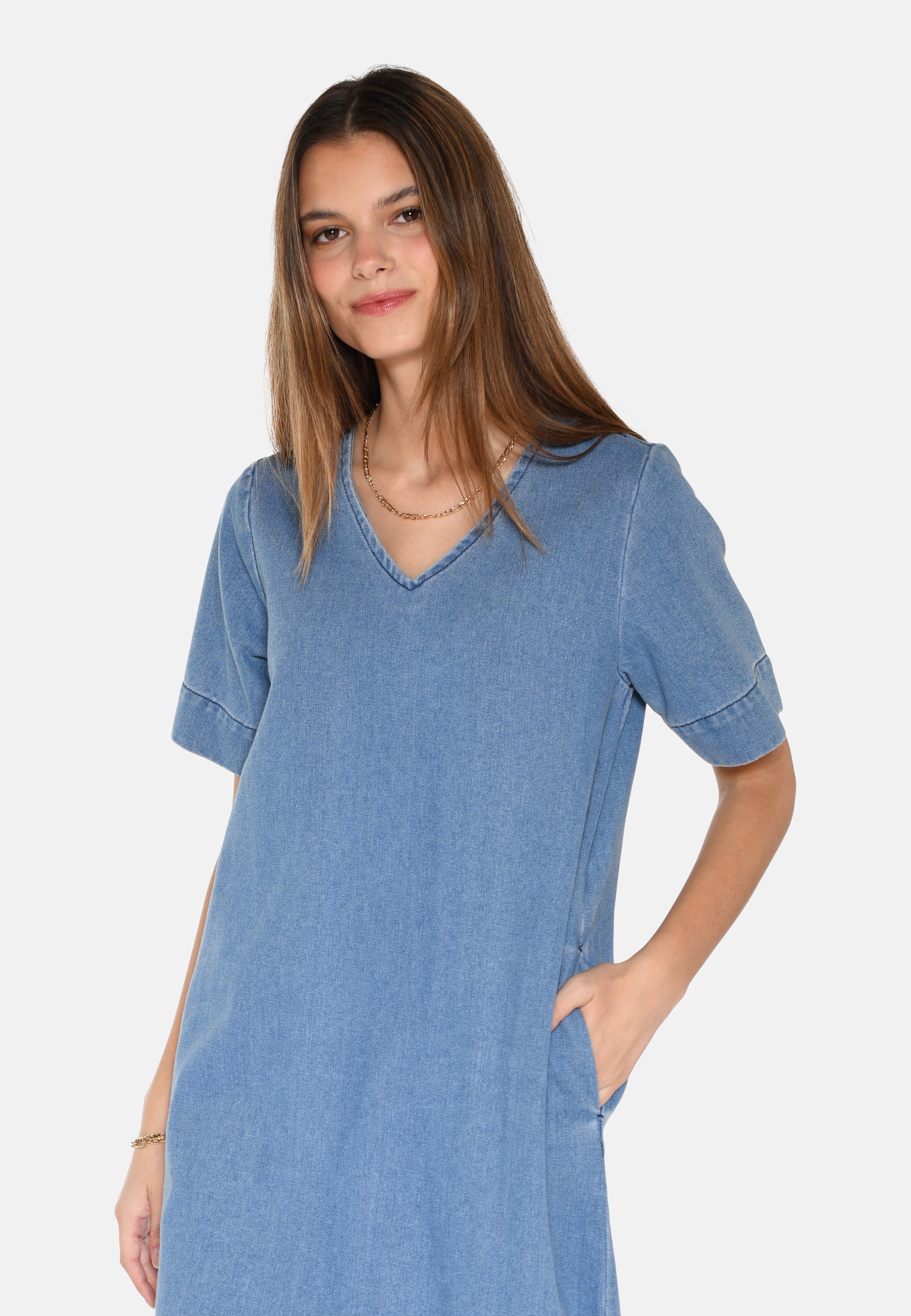 moves Dawn denimkjole 4279 Midi Dress 1002 Medium Blue