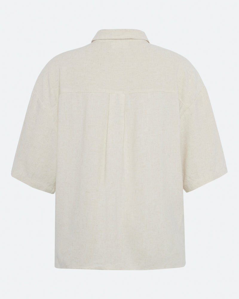 moves Elise kortærmet skjorte i hørblanding 2744 Short Sleeved Shirt 0108 Castle Wall