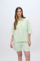 moves Elise kortærmet skjorte i hørblanding 2744 Short Sleeved Shirt 0109 Ambrosia