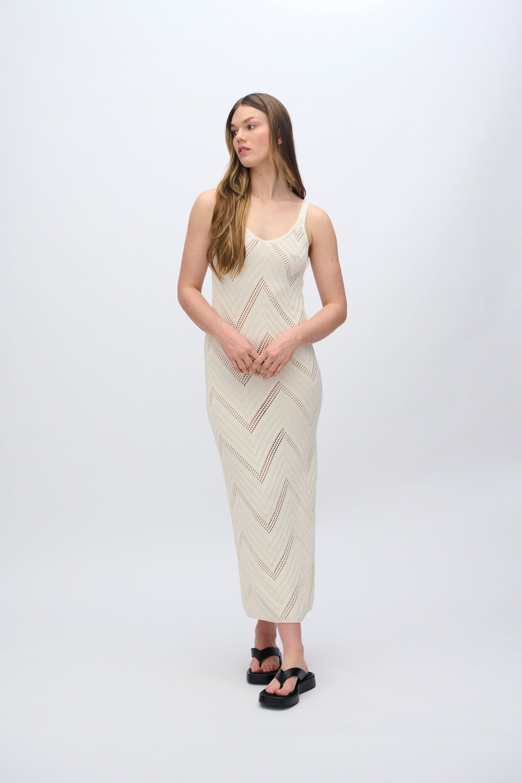 moves Ferida midi strikkjole 3575 Midi Dress 0905 Birch