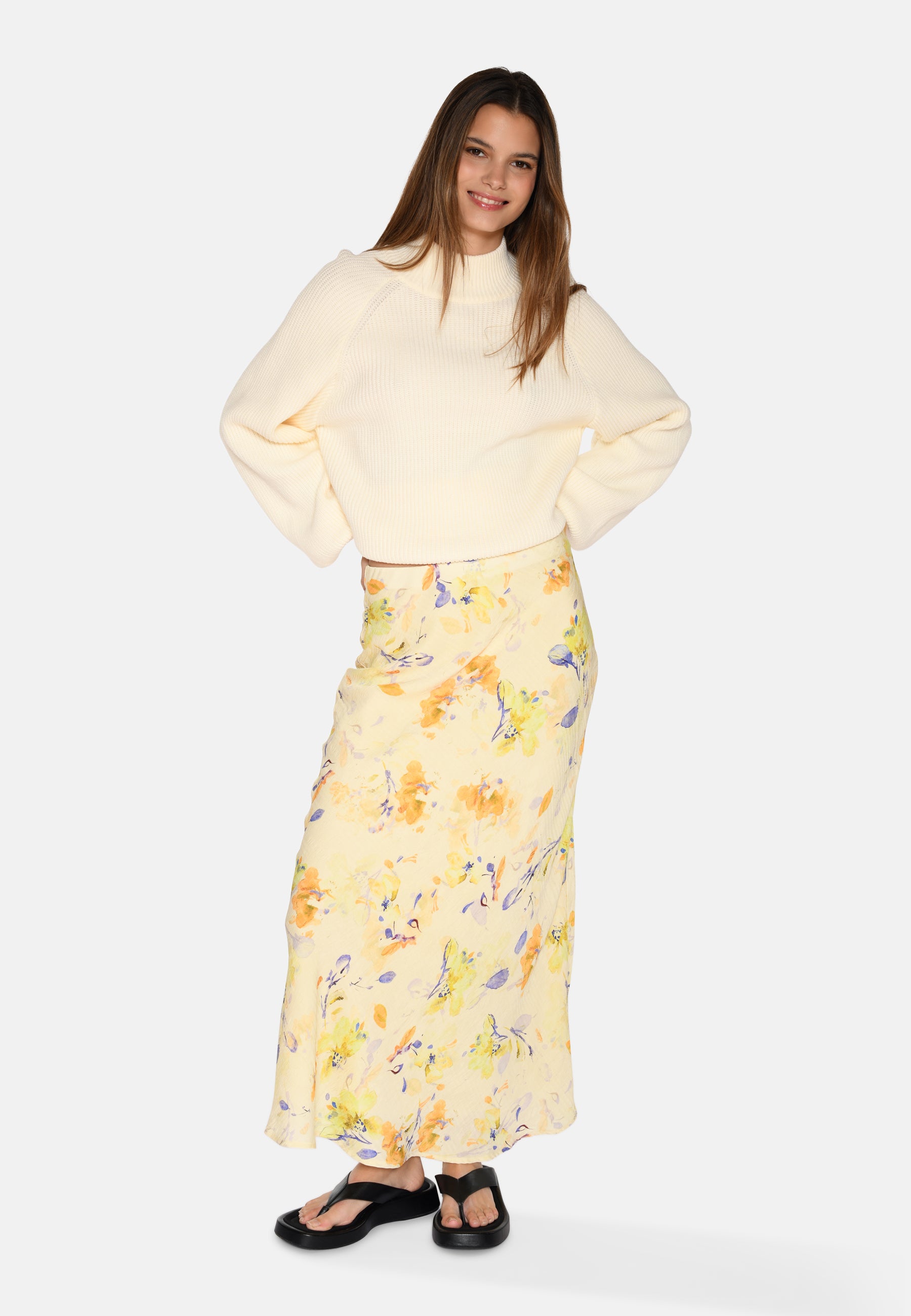 moves Gebry midi-nederdel 4255 Midi Skirt 0616 Pastel Yellow