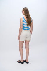 moves Lanelle skort i hørblanding 4330 Shorts 0108 Castle Wall