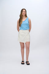 moves Lanelle skort i hørblanding 4330 Shorts 0108 Castle Wall