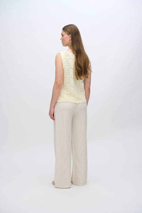 moves Lilah afslappede bukser i hørblanding 2744 Casual Pants 0108 Castle Wall