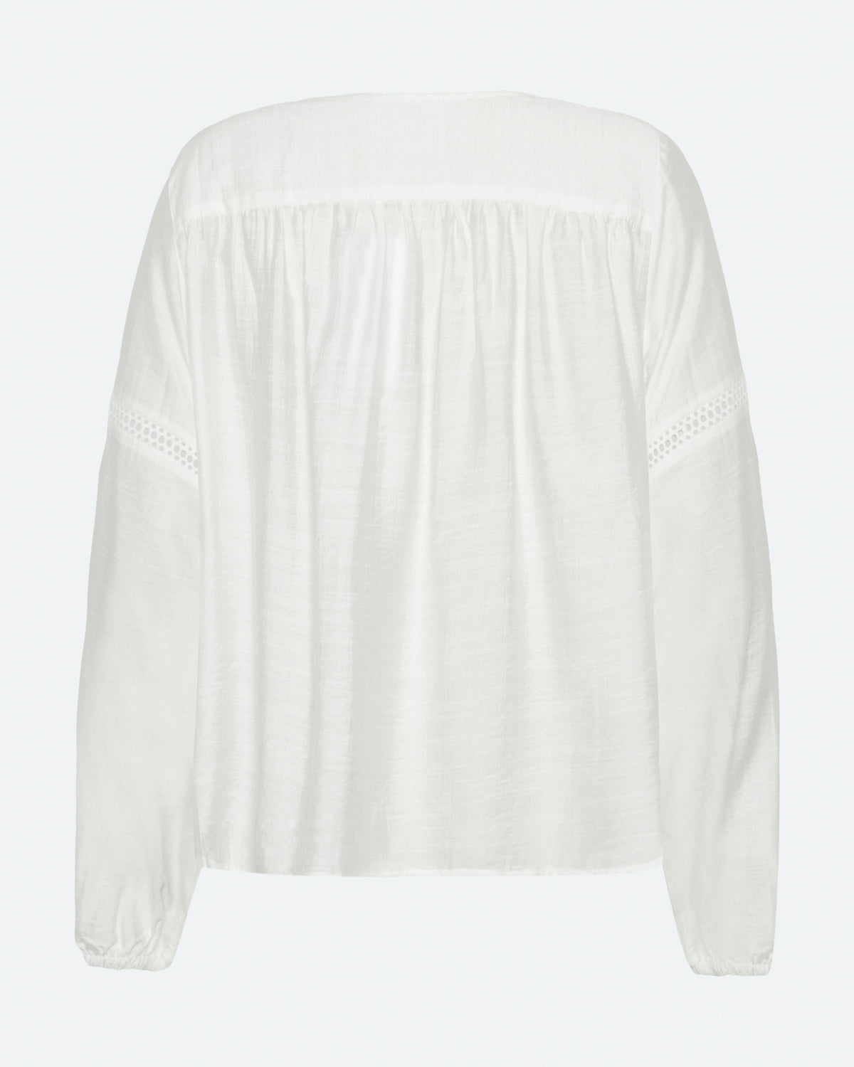 moves Lilyana langærmet broderi bluse 4237 Long Sleeved Blouse 000 White