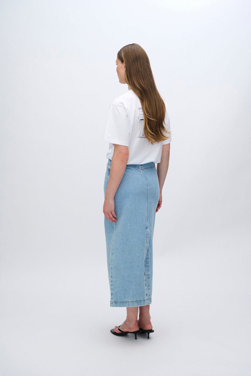 moves Maisie maxi denimnederdel 4283 Maxi Skirt 1001 Light Blue