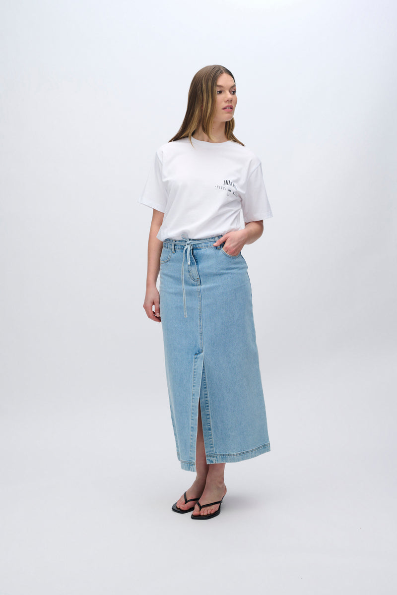 moves Maisie maxi denimnederdel 4283 Maxi Skirt 1001 Light Blue