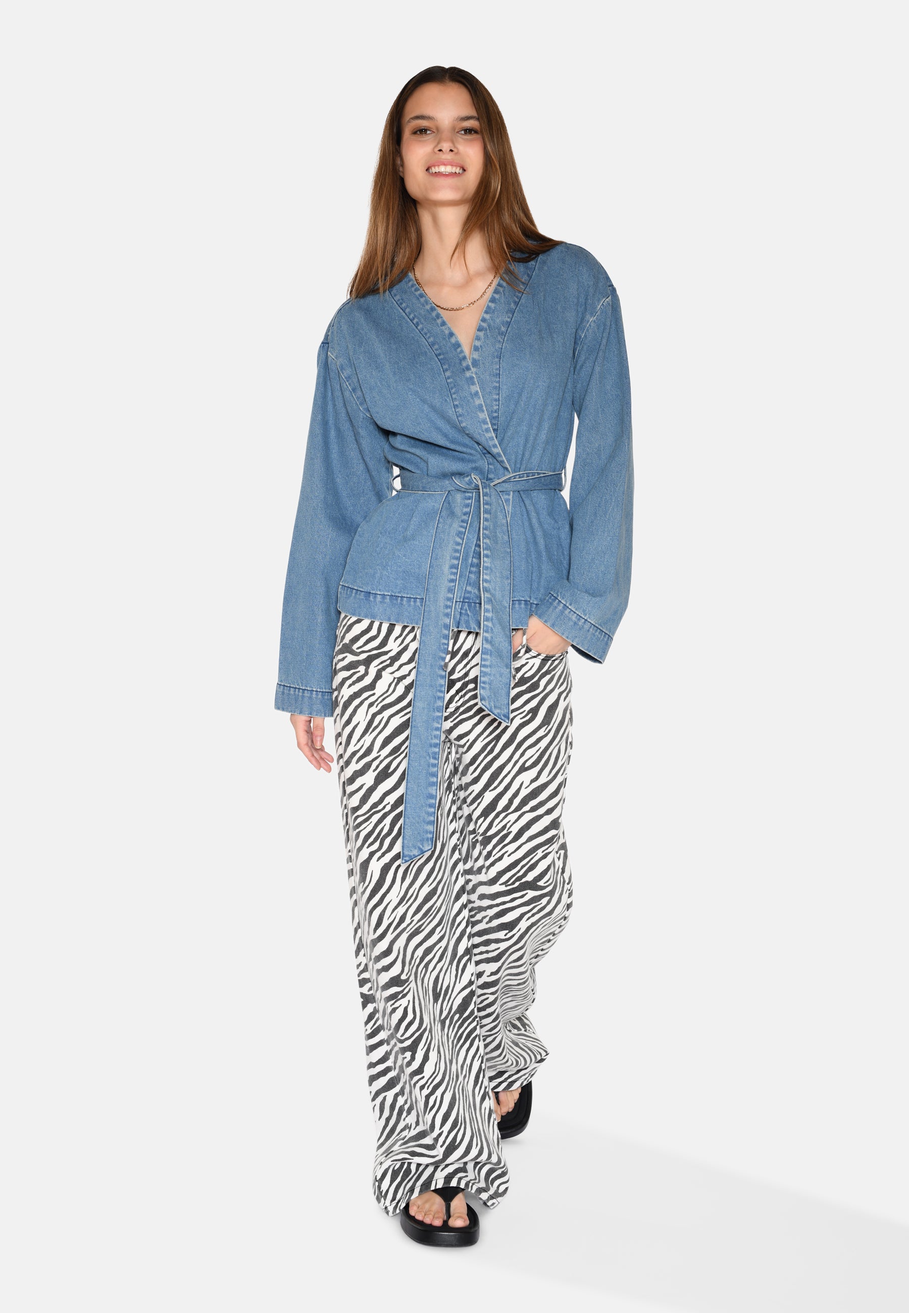 moves Nila denimskjorte 4279 Long Sleeved Shirt 1002 Medium Blue