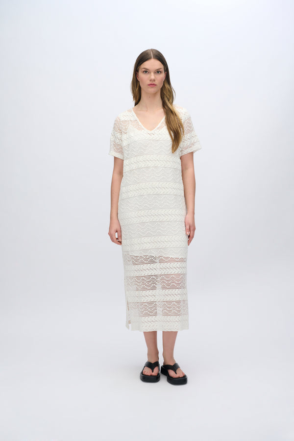 moves Pilano broderet kjole 4292 Midi Dress 004 Broken White