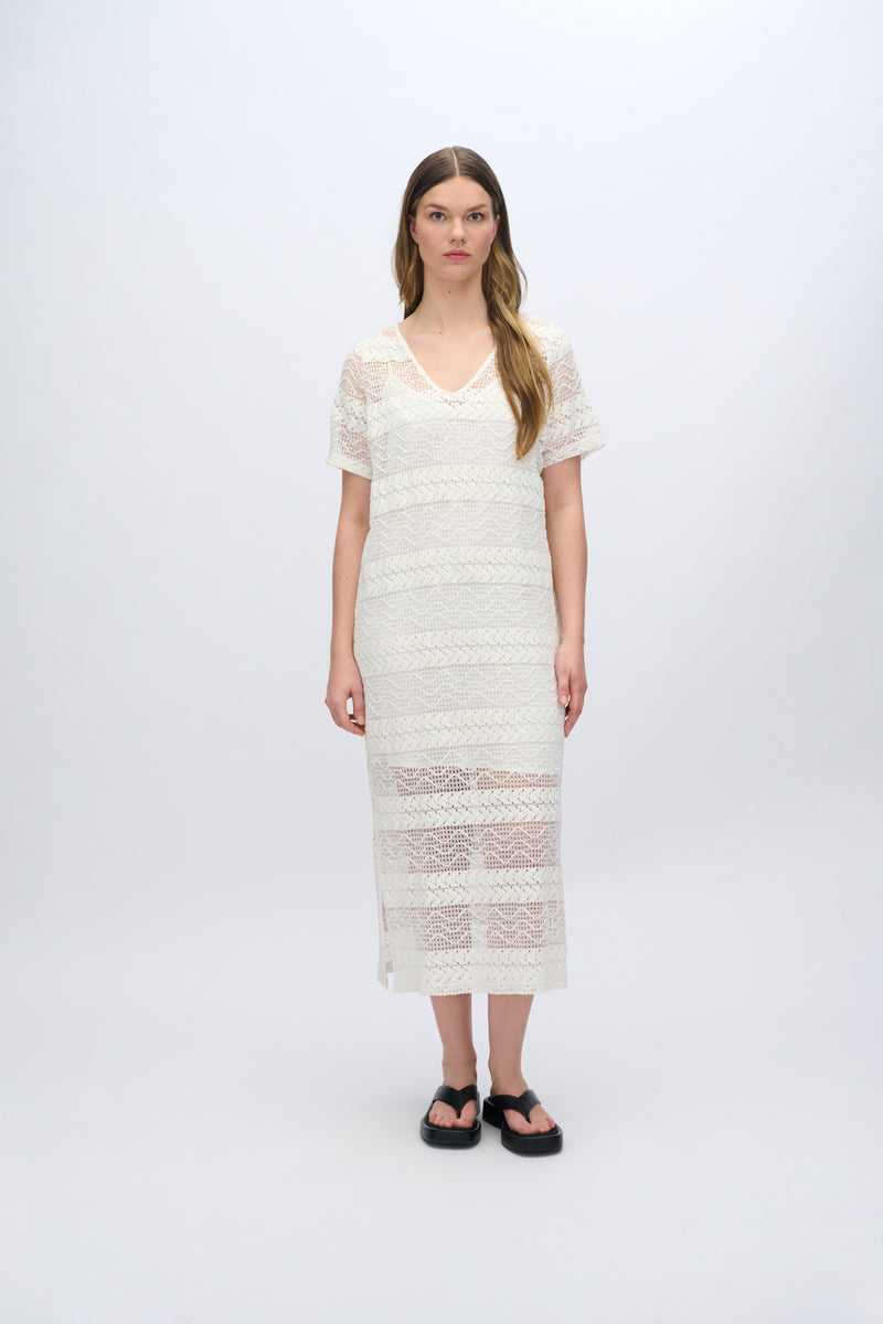 moves Pilano broderet kjole 4292 Midi Dress 004 Broken White
