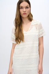 moves Pilano broderet kjole 4292 Midi Dress 004 Broken White