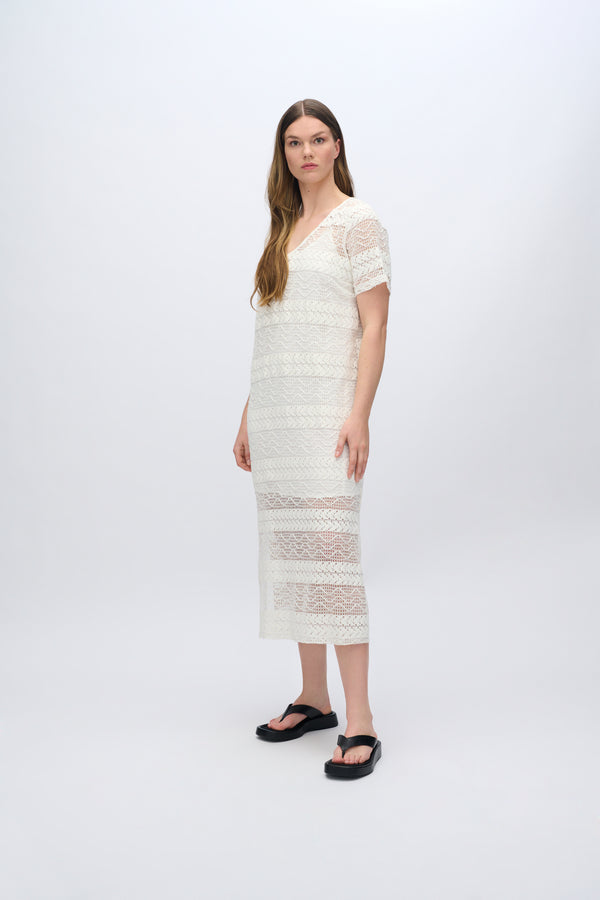 moves Pilano broderet kjole 4292 Midi Dress 004 Broken White