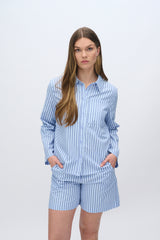 moves Rosalina stribet langærmet skjorte 4299 Long Sleeved Shirt 1001 Light Blue