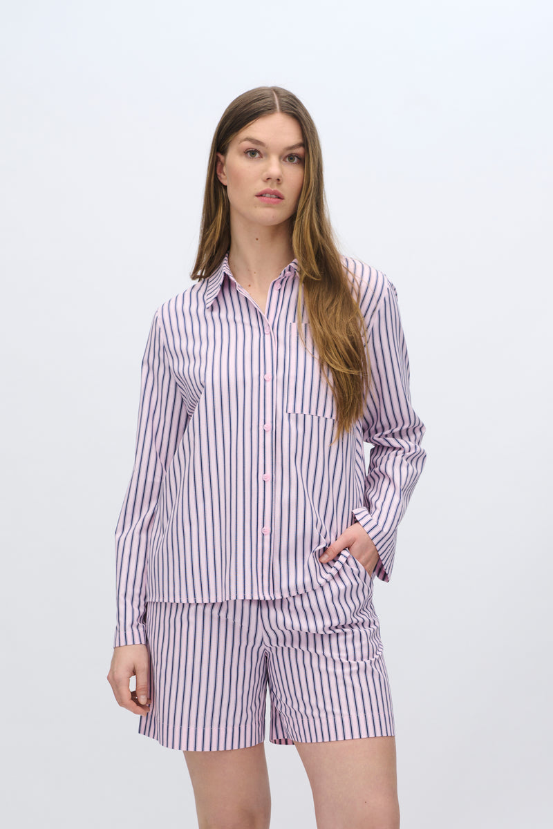 moves Rosalina stribet langærmet skjorte 4299 Long Sleeved Shirt 1614 Rose Elegance
