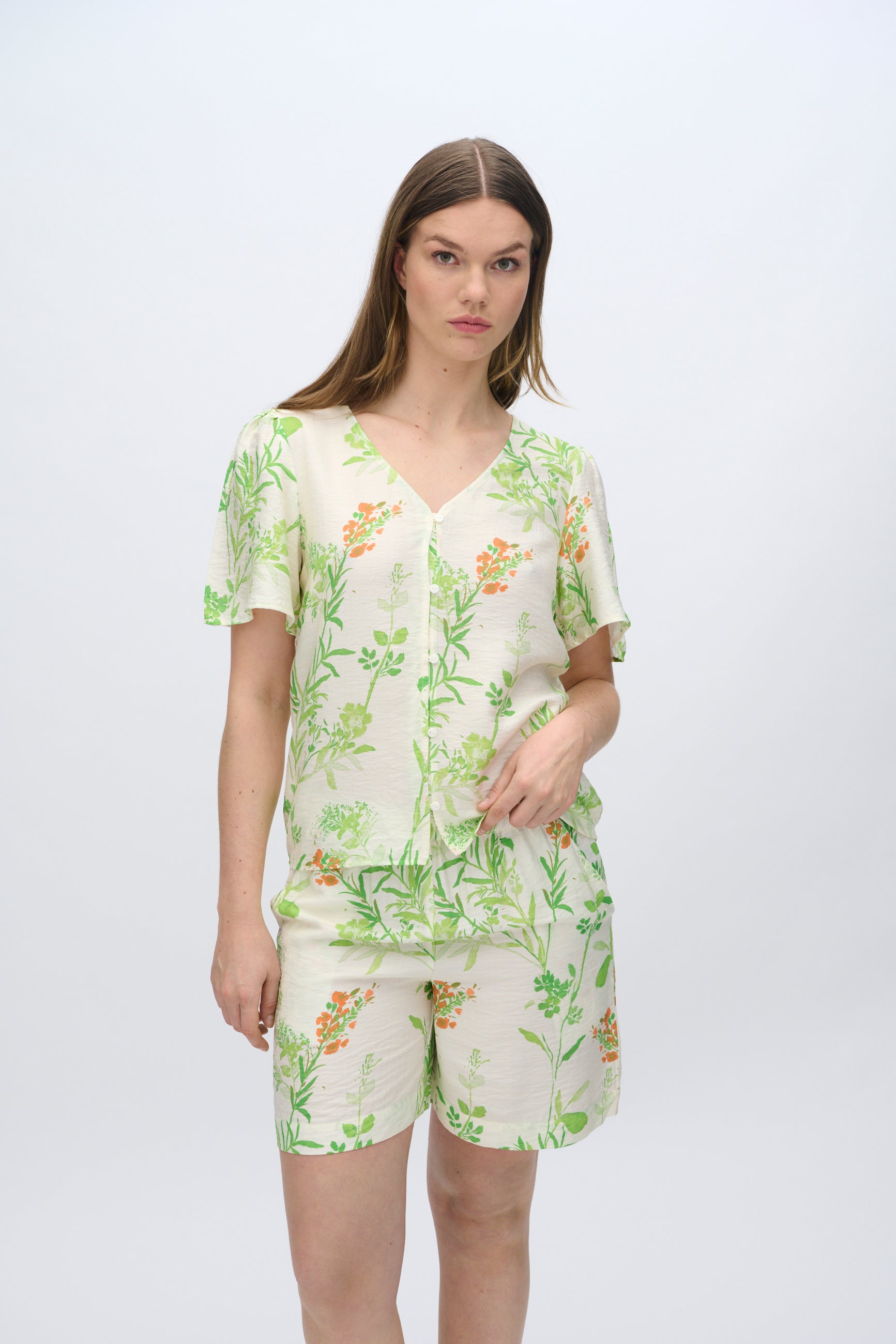 moves Somaro kortærmet bluse 4289 Short Sleeved Blouse 004 Broken White