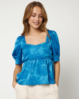 moves Tuliji 3545 Short Sleeved Blouse 4053 Turkish Sea